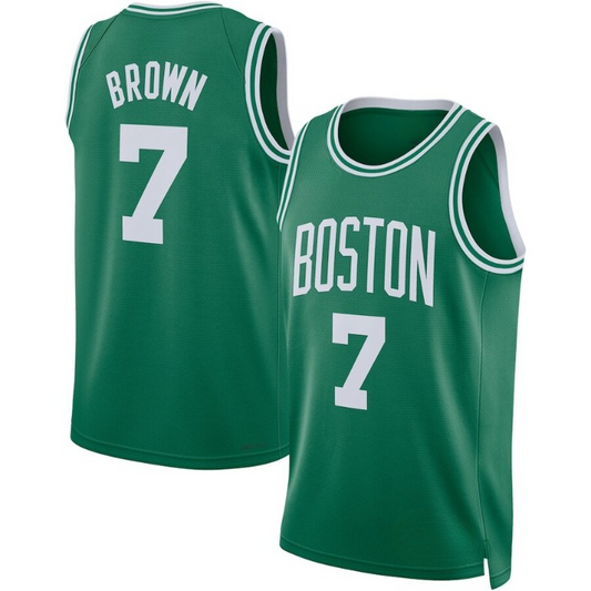 Men's Boston Celtics Jaylen Brown Green Jersey