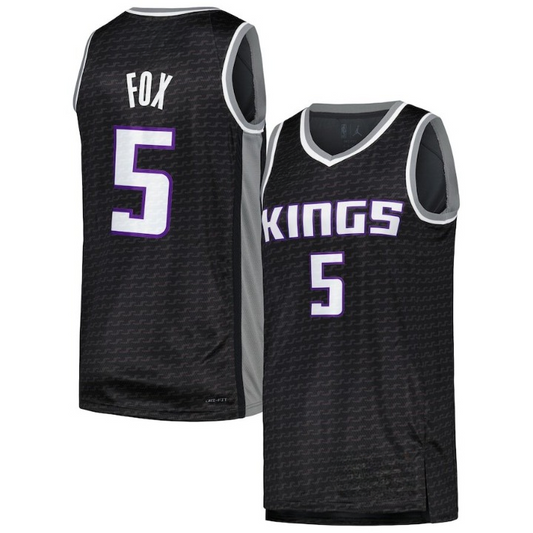 Men's Sacramento Kings De'Aaron Fox Black Jersey