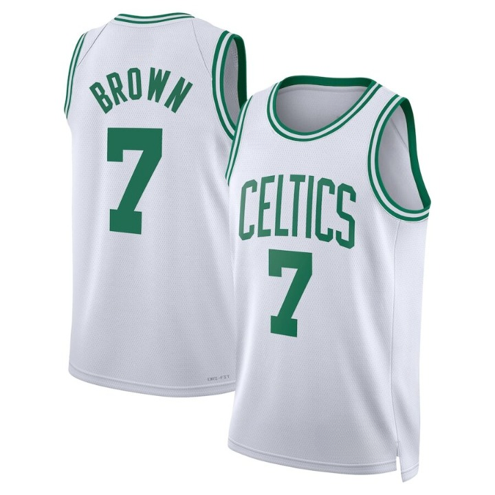 Men's Boston Celtics Jaylen Brown White Jersey