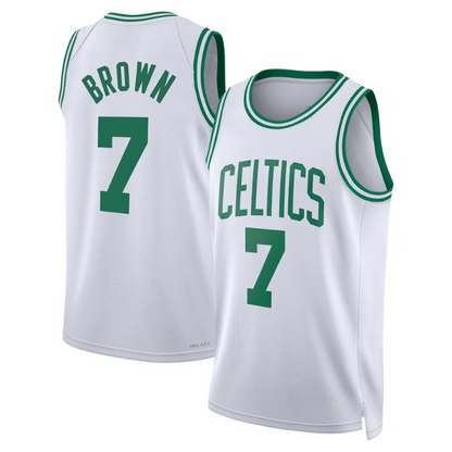 Men's Boston Celtics Jaylen Brown White Jersey