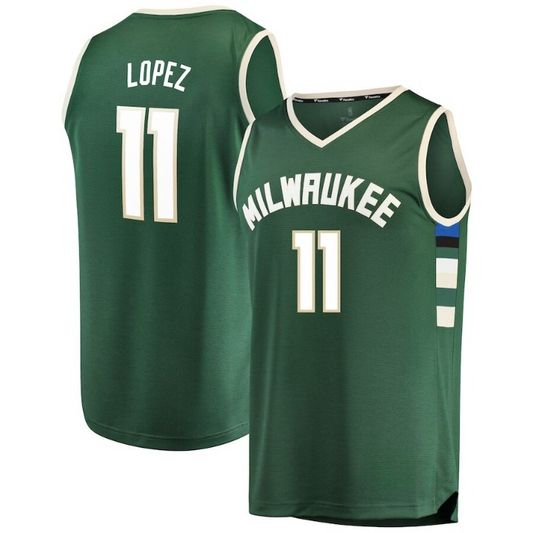 Men's Milwaukee Bucks Brook Lopez Green Jersey