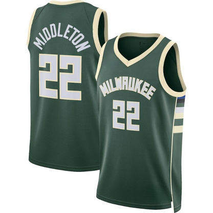 Men's Milwaukee Bucks Khris Middleton Hunter Green Jersey