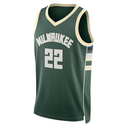 Men's Milwaukee Bucks Khris Middleton Hunter Green Jersey