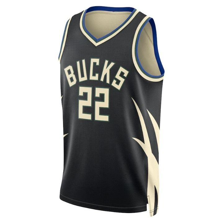 Men's Milwaukee Bucks Khris Middleton Black Jersey