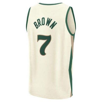 Men's Boston Celtics Jaylen Brown White Jersey