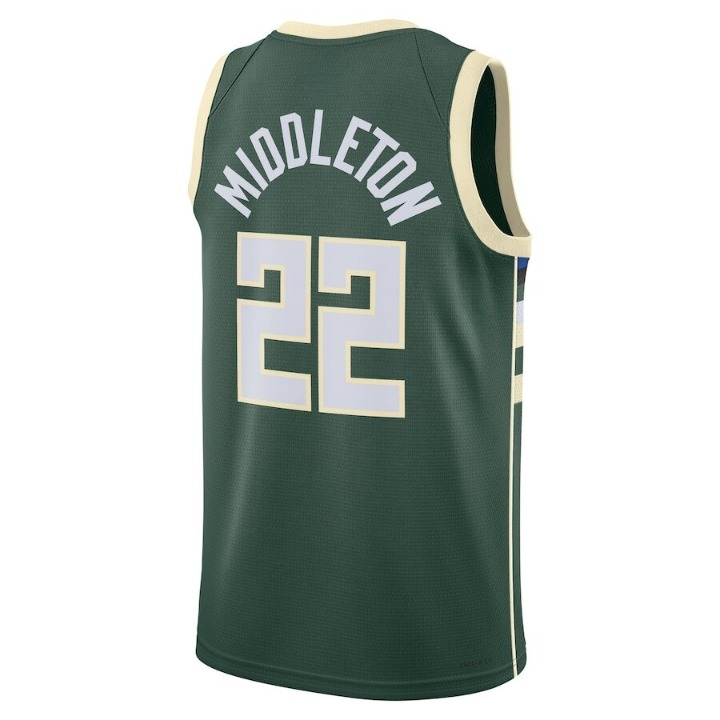 Men's Milwaukee Bucks Khris Middleton Hunter Green Jersey