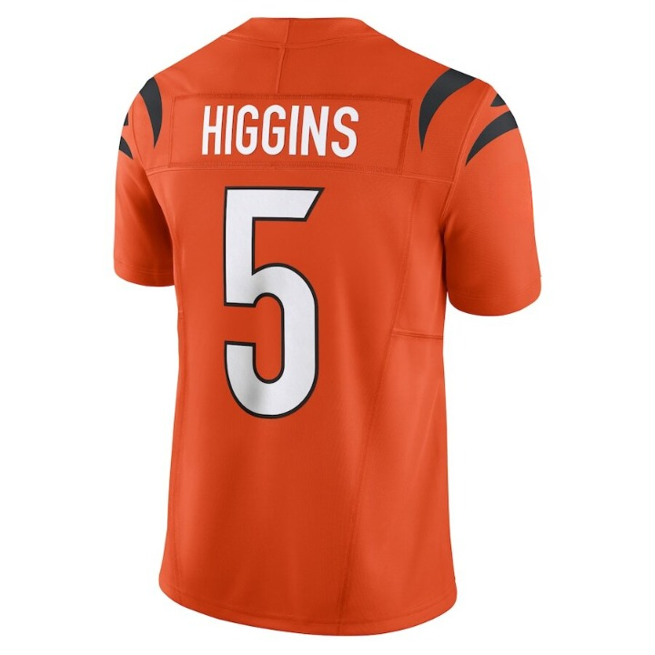 Men's Cincinnati Bengals Tee Higgins Orange Jersey