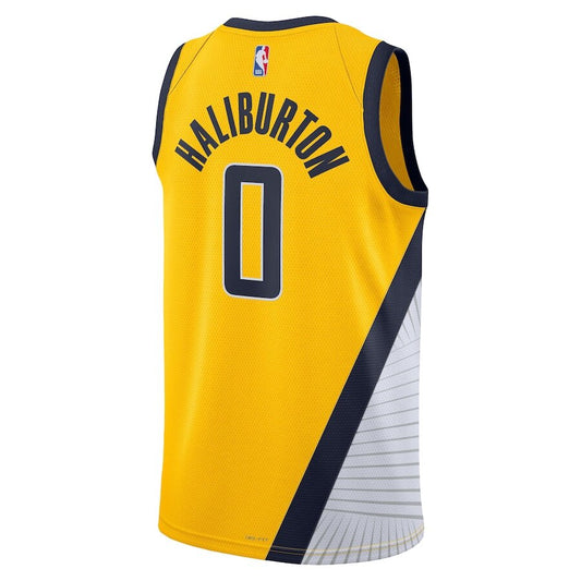 Indiana Pacers Tyrese Haliburton Gold Jersey