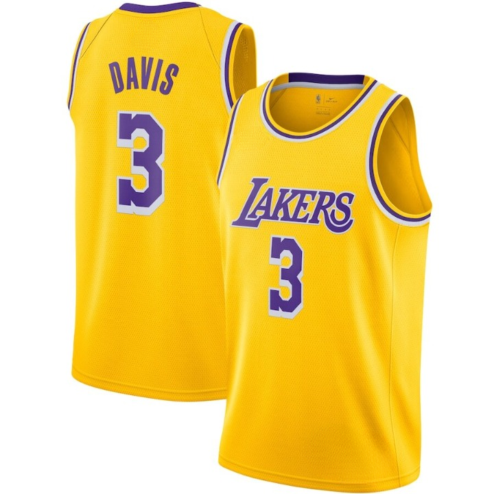 Men's Los Angeles Lakers Anthony Davis Gold Jersey