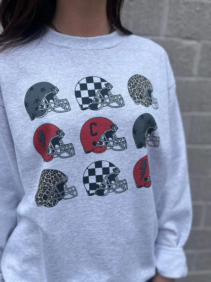 Repeating Football Helmet Custom Mascot Sweatshirt