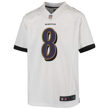 Youth Baltimore Ravens Lamar Jackson White Jersey