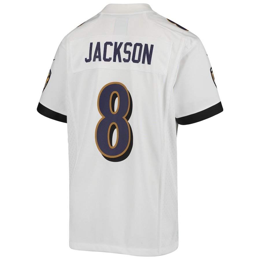 Youth Baltimore Ravens Lamar Jackson White Jersey