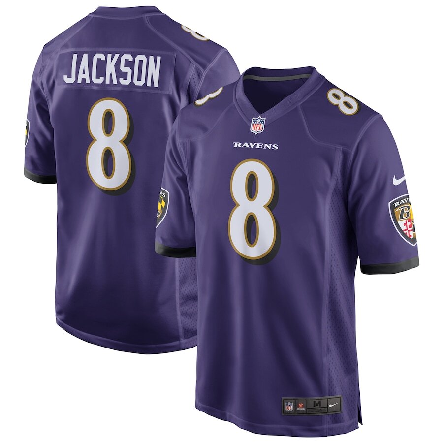 Men's Baltimore Ravens Lamar Jackson Purple Jersey