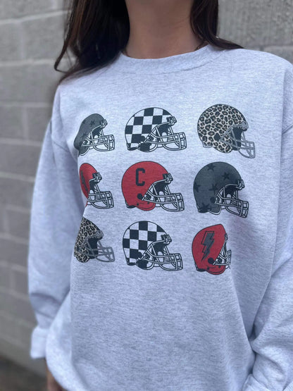 Repeating Football Helmet Custom Mascot Sweatshirt