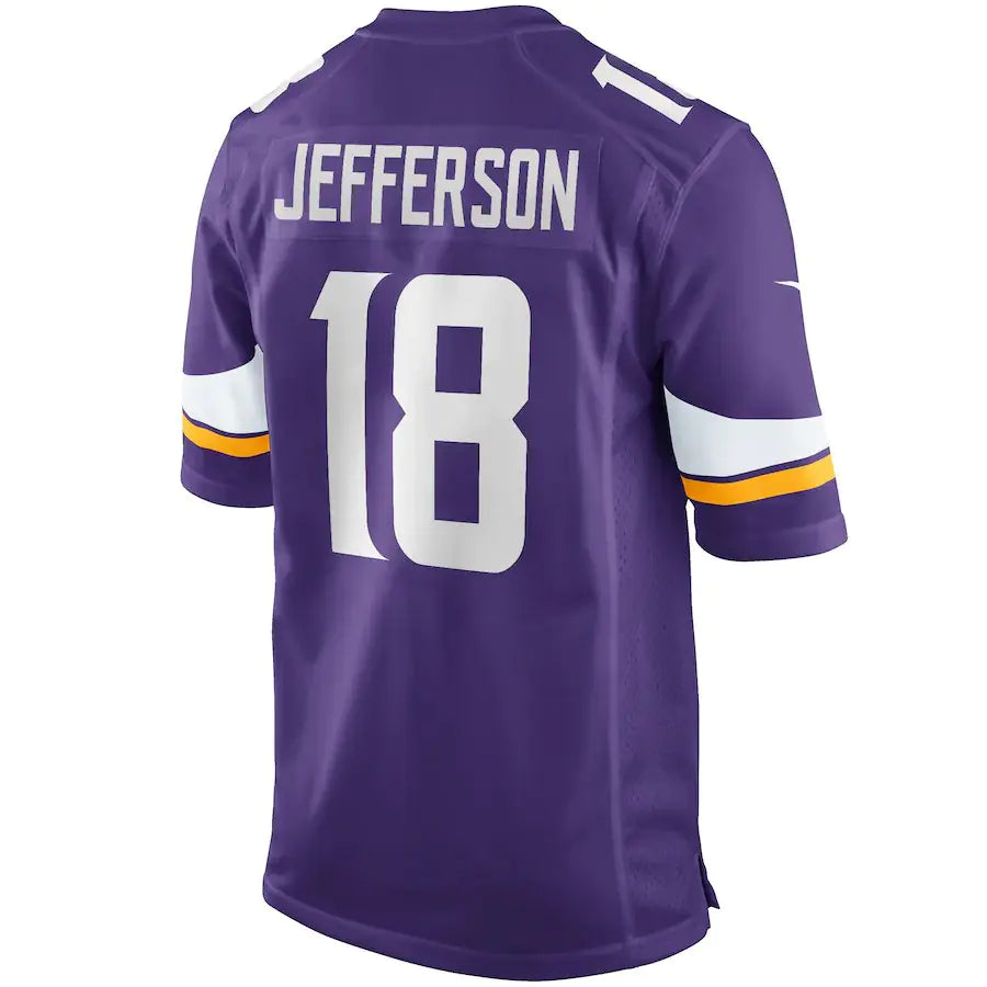 Men’s Minnesota Vikings Justin Jefferson Purple NFL Jersey.