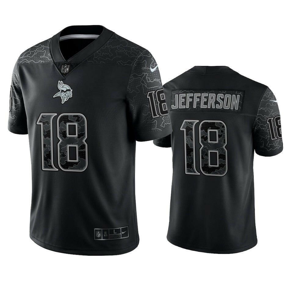 Men's Minnesota Vikings Justin Jefferson Black Reflective Jersey